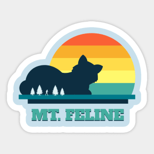 Mount Feline, Nature Trekking Feline Lover Sticker